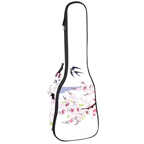 Ukulele Koffer Pavillon Pfirsichblüten Ukulele Tasche 21 Zoll Wasserdicht Oxford Gig Bag Mit Tasche Jungen Mädchen