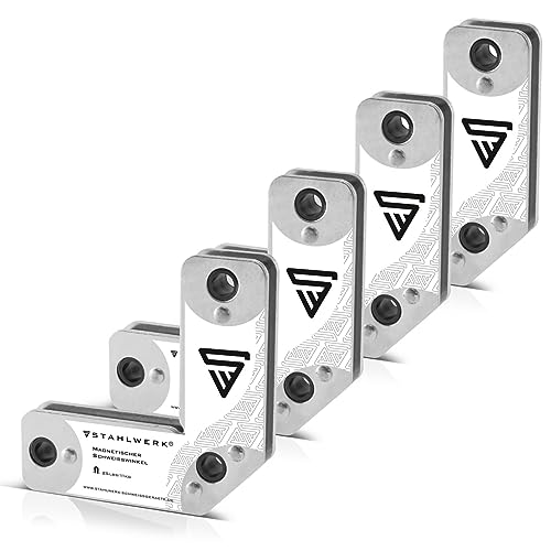 STAHLWERK 4er Set Magnet-Schweißwinkel 11,3 kg | 25 lbs praktischer Schweißmagnet | Magnetwinkel | Schweißpositionierer mit starker Haftkraft