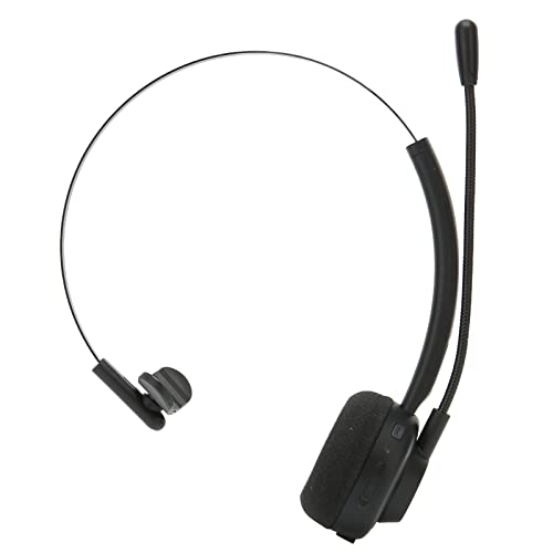 Annadue Trucker Bluetooth Headset mit Mikrofon, Kabellose On-Ear Kopfhörer mit Geräuschunterdrückung, Bis zu 60 Stunden Arbeitszeit, für Skype, Handy, Computer, Büro, Zuhause, Call Center