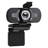 TELLUR - Full HD Basic Webcam, 1080p/30fps, Autofokus, automatische Beleuchtungskorrektur, integriertes Mikrofon, 97° Winkel, Privatsphäre, Kabel 1,5m, USB, schwarz