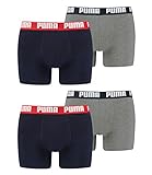 Puma 6 er Pack Boxer Boxershorts Men Herren Unterhose Pant Unterwäsche, Bekleidungsgröße:L, Farbe:301 - White/Black