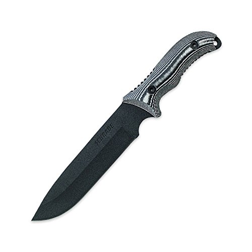 Schrade SCHF37M Outdoormesser | Klingenlänge: 18.42 cm-Grau und Griff: Micarta schwarz-Fixed Blade, Steel, mehrfarbig