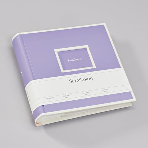 Semikolon 370041 200 Pockets Album – 23 x 22,3 cm – 100 Seiten cremefarben, für 200x 10x15 Fotos – lilac silk lila