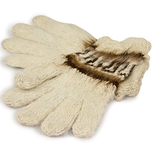Tumia LAC Alpaka Erwachsene Handschuhe, aus natürlichen Farben erhältlich, Fair trade, handgestrickt, One Size, Bolivia