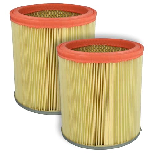 vhbw Filterset 2x Faltenfilter kompatibel mit Rowenta RU 01, RU 01_FR FR Staubsauger - Filter, Patronenfilter, Kunststoff/Filterpapier, orange gelb