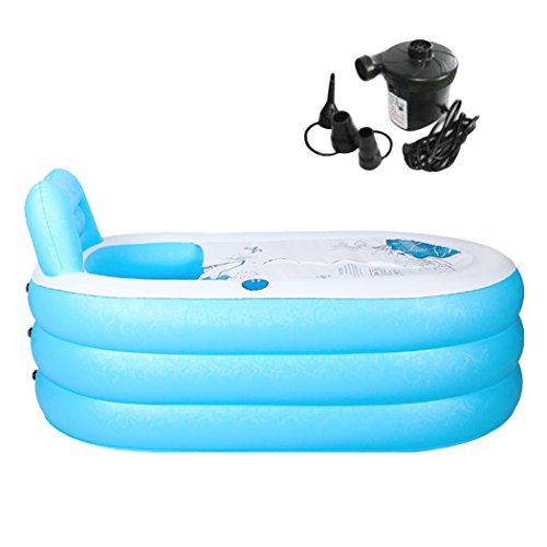 Tinksky aufblasbare Badewanne Erwachsenen Portable faltbare PVC Spawanne mit Luftpumpe