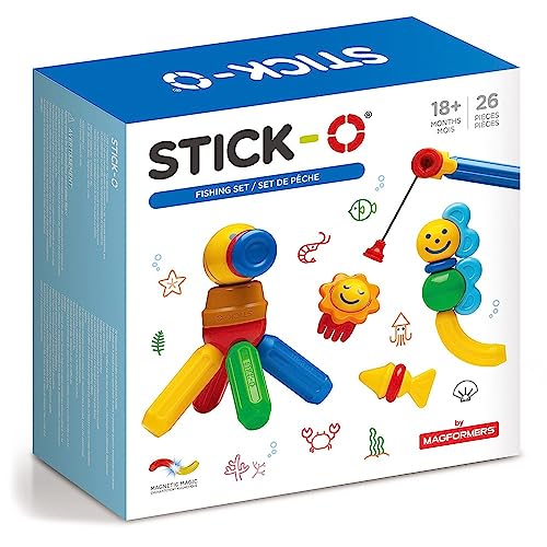 Stick-O Magnetische Bausteine zum Angeln, große Bausteine für jüngere Kinder, einfach zu halten und zu Bauen.