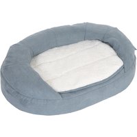 Hundebett Memory oval - grau-blau - L 72 x B 50 x H 20 cm