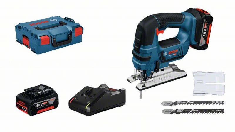 Bosch Akku-Stichsäge GST 18 V-LI B, mit 2 x 4.0 Ah Li-Ion Akku, L-BOXX 06015A6106