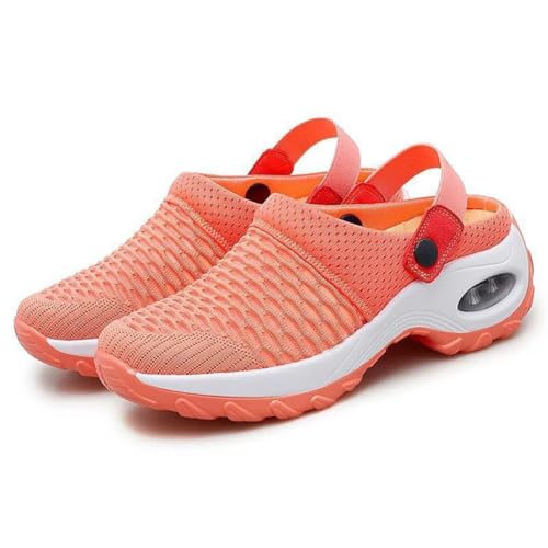 Orthopedic Clogs for Women, Women's Orthopedic Clogs with Air Cushion Support Beach Shoes Outdoor Sandals (Orange,11)