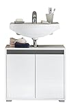 trendteam smart living - Waschbeckenunterschrank Unterschrank - Badezimmer - Sol - Aufbaumaß (BxHxT) 67 x 60 x 36 cm - Farbe Weiß Hochglanz - 163530103