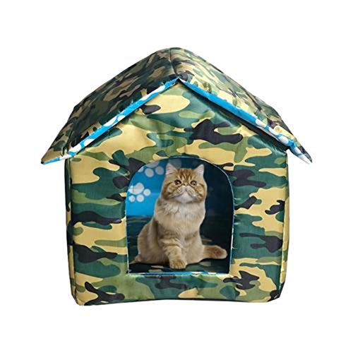 N/K Wasserdichtes Katzenhaus im Freien Verdicktes warmes Katzennest Zeltkabine Katzenhaus für Haustiere Kitty Welpe (S//L)