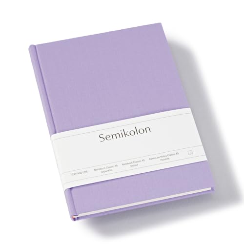 Semikolon 370053 - Notizbuch Classic A5 dotted - 176 Seiten, cremeweißes Papier – Lesezeichen – lilac silk lila