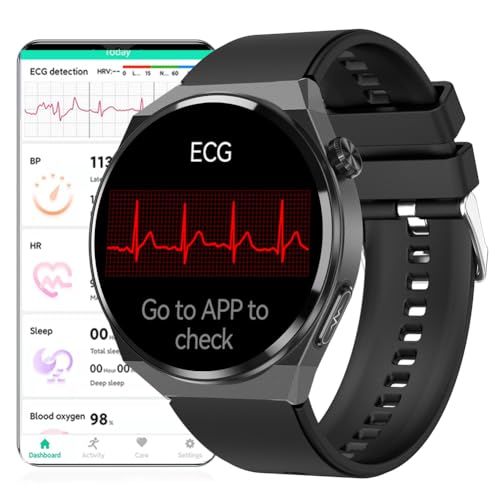 DigiKuber Smartwatch EKG Herren, IP68 wasserdichte Damen Smart Watch mit Herzfrequenz SPO2 PPG Schrittzähler Blutdruck Schlafmonitor für Android/iOS