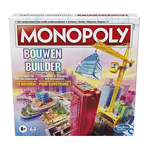 Monopoly Bauen - Belgische Edition Brettspiel Strategiespiel Familienspiel Spiele für Kinder Tolles Spiel zum Spielen Familienbrettspiele ab 8 Jahren