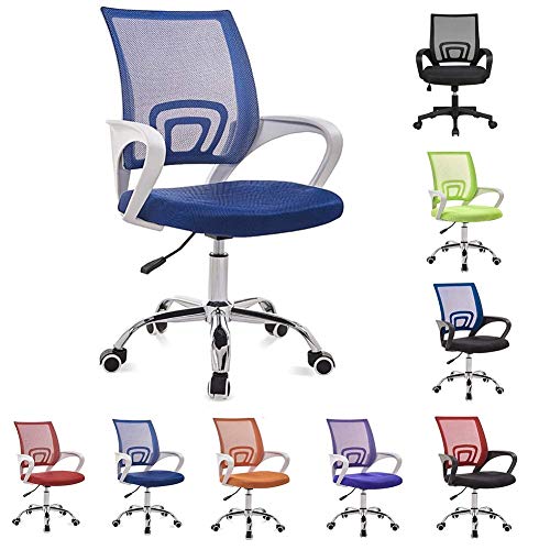 BOCbco Schreibtischstuhl Gaming-Stuhl Home Mesh-Computerstuhl Hubdrehstuhl Bürostuhl Besprechungsstuhl Personalstuhl Studentenwohnheim Stuhl Einfacher Stuhl,Blau#1