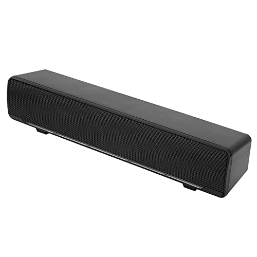 ASHATA Kabelgebundener Lautsprecher, USB-Kabelgebundener Stereo-Soundbar-Musik-Player, Bass-Surround-Soundbox, mit 3,5-mm-Audiostecker, leicht und tragbar, für PC-Handys(Schwarz)