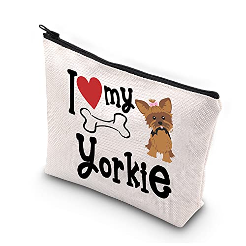 Kosmetiktasche mit Aufschrift "I Love My Yorkie", wasserdicht, für Yorkshire Terrier, für Hundeliebhaber, Geschenk, I love Yorkie,