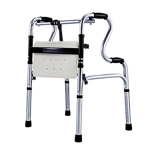 Leichter Rollator für Senioren, mit Sitz und Griff, faltbarer schmaler aufrechter Gehhilfe, für Badezimmer/Toilette/Mobilitätshilfe, höhenverstellbar (Farbe: ohne Räder) Feito na China