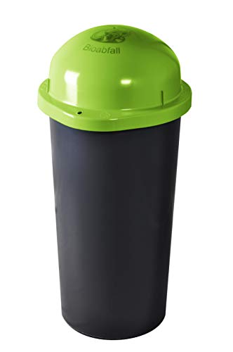 KUEFA 60L - Mülleimer Müllsackständer mit Laserbeschriftung (Hellgrün, Bioabfall)