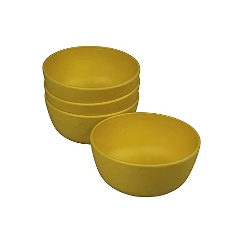 zuperzozial Campinggeschirr Müslischale Boost-Bowl, Saffron Yellow (4er Pack) Schale Bioplastic C-PLA