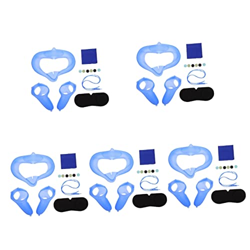 Gatuida 5 Sets Schutzzubehör Eye Vr Tuchabdeckung Griff Blau Brillenreinigung Kompatibel Für Lens Silikonkonter
