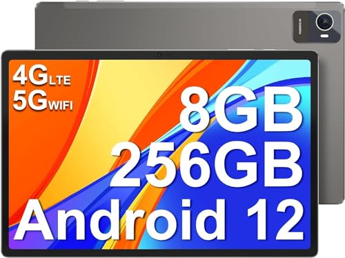 Jumper Tablet 10,5 Zoll Octa-Core T616 Android 12, 8 GB RAM 256 GB ROM Tablet, Dual SIM, 1920 x 1200 IPS FHD, 4G LTE, 5G/2.4G WiFi, 4 Lautsprecher, Kamera 13 MP, Tipo C, 7000 mAh, 2023