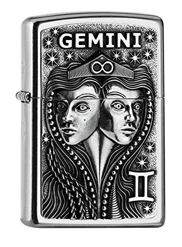 Zippo PL 207 Gemini Tierkr. V19 Feuerzeug, Messing, Design, 5,83,81,2