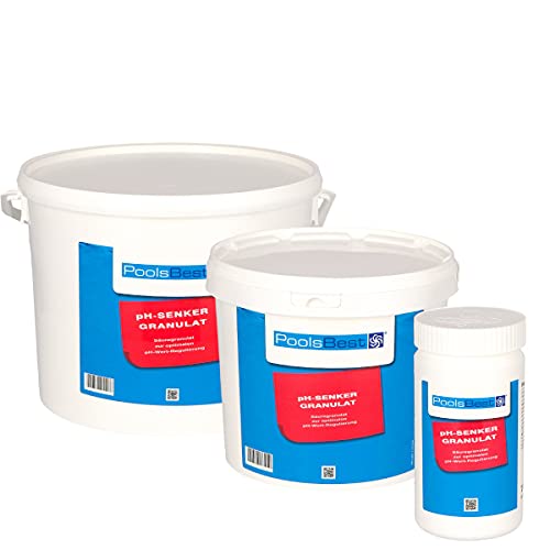 POOLSBEST® 10 kg pH Senker Granulat für Pools - wirksames Granulat inklusive Messbecher - pH Minus zur optimalen pH-Wert Stabilisierung