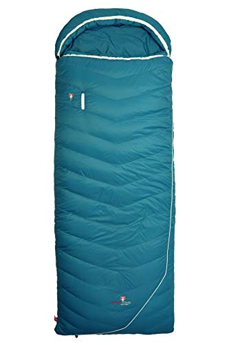 Grüezi-Bag Biopod DownWool Subzero Comfort Rechts Komfort Schlafsack, 225 x 80cm, bis Körpergröße 193 cm,Tkomf 4°C/Tlim -1°C, Packmaß 35 x Ø20 cm