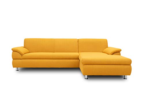 DOMO Collection Ecksofa Bounty | L-Form Eckcouch | 266x172x82 cm | Wohnlandschaft Polsterecke Sofa Garnitur in gelb