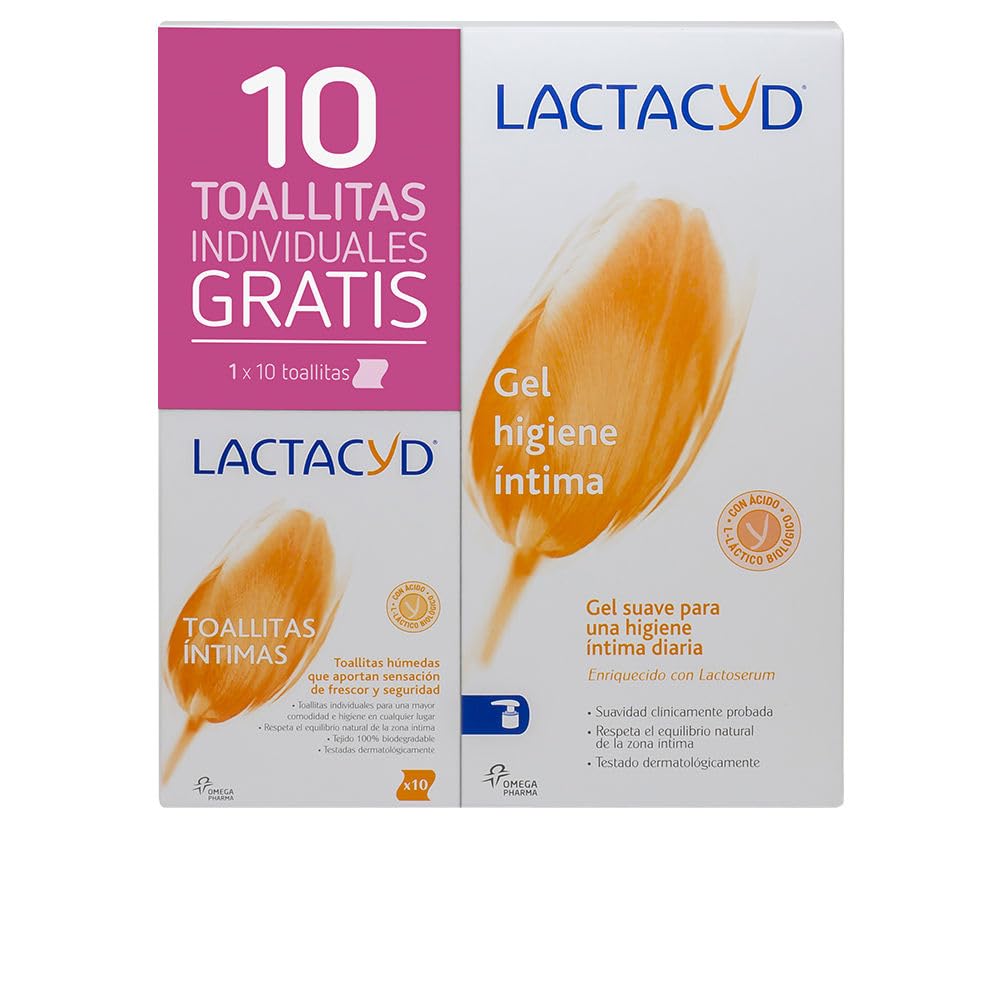 Lactacyd Gel für die Intim-Hygiene, für den täglichen Gebrauch, ohne Seife 400 ml + toallitas