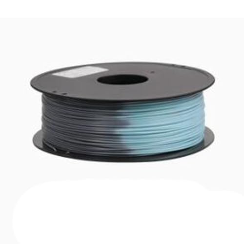 Cmnsjl 3D-Druck-Verbrauchsmaterial, Temperaturänderung 2-Farben PLA+1,75 mm Wärmeempfindlichkeitsdraht, 3D-Linie-Material FDM-Alterungswiderstandsgenauigkeit +/- 0,03 mm, 1 kg Spule,Black Turns Blue