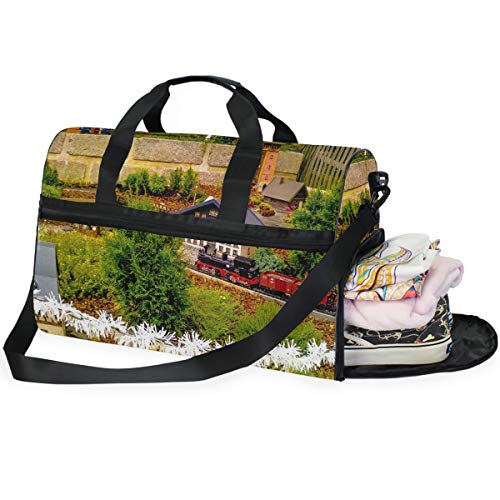 LUNLUMO Beautiful Scenic Town Reisetasche mit großer Kapazität, Sporttasche, Sporttasche, Sportausrüstung, Gepäcktasche für Damen und Herren