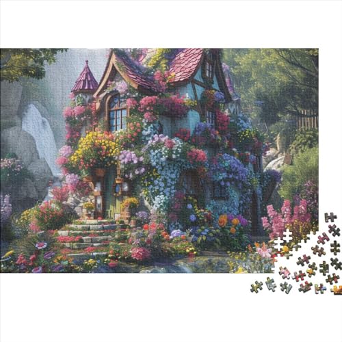 Fantasy Cottage4 500 Stück Puzzle Puzzle Kunst Geschenke Schwieriges Puzzlespiel Healing Time Handgemachte DIY Nostalgische Klassiker 500pcs (52x38cm)