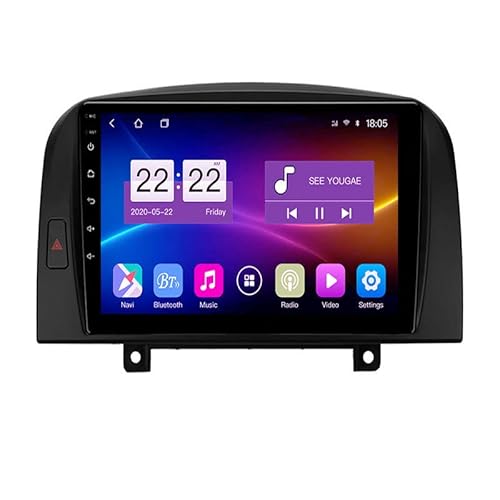 JRKT Autoradio Kompatibel Mit Hyu-Ndai Sonata 2004-2008 2 Din Radio GPS Navigation IPS Touchscreen Multimedia Player Unterstützung SWC 4G WiFi Carplay DSP BT(Size:4 core WiFi 1G+16G)