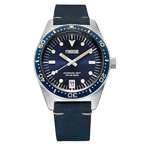 Fonderia Herren Analog Quarz Smart Watch Armbanduhr mit Leder Armband P-6A013UBB