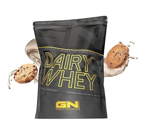 GN Laboratories 100% Dairy Whey Protein Pulver 1000g (Cookies and Cream) – Eiweißpulver zum Muskelaufbau – Proteinpulver für Protein Shake