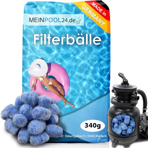 Pool Filterbälle Made in Germany super leichtes Material Poolfilter ersetzt 4 x 25 kg Filtersand Quarzsand Poolreiniger (1360, Gramm)
