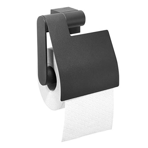 Tiger Nomad Toilettenpapierhalter mit Deckel, Edelstahl pulverbeschichtet, schwarz