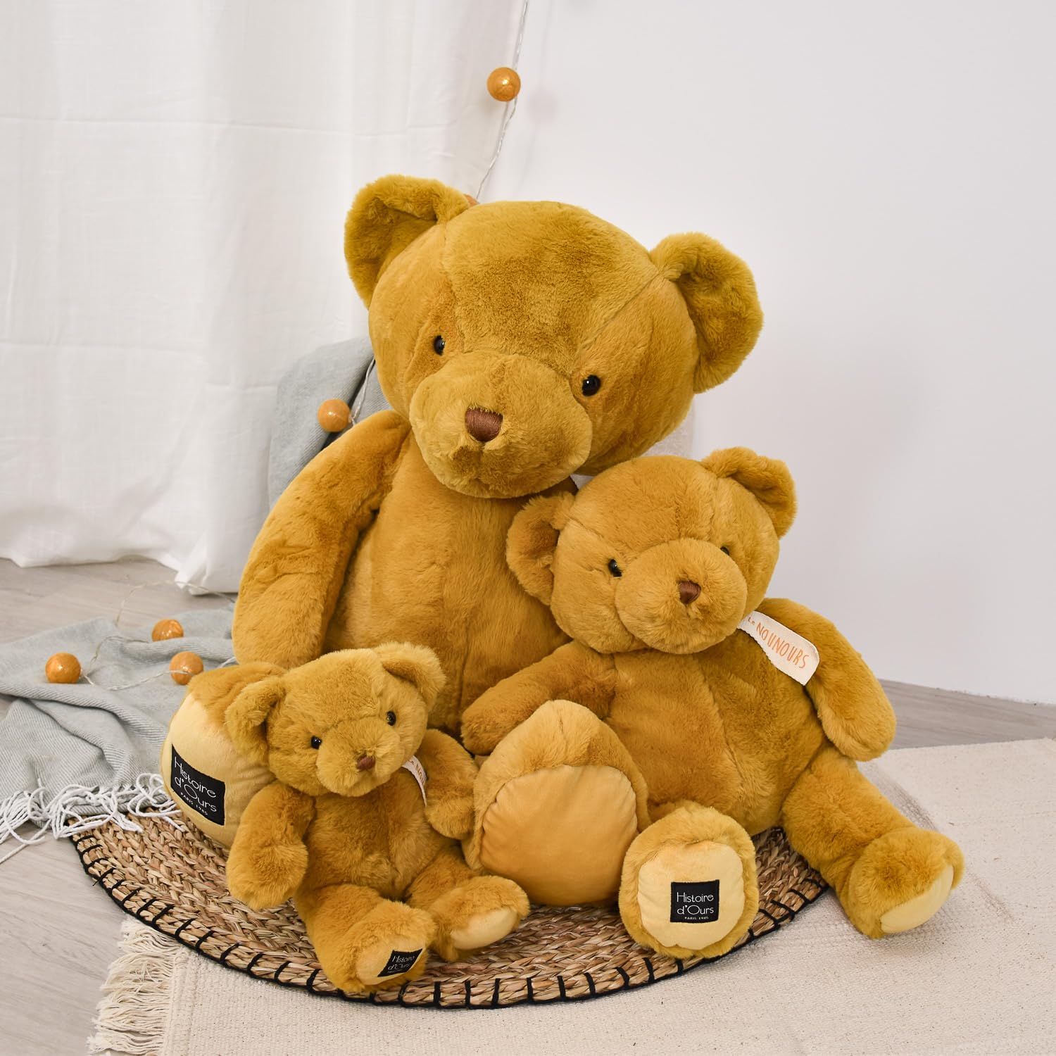Histoire d'Ours - Der Teddybär Ocker 28 cm, Ocker – 28 cm – Geschenk zur Geburt – HO3238