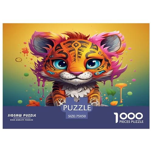 Cute and Colorful Tiger Cubs 1000 Teile Für Erwachsene Puzzle Lernspiel Geburtstag Home Decor Family Challenging Games Stress Relief Toy 1000pcs (75x50cm)