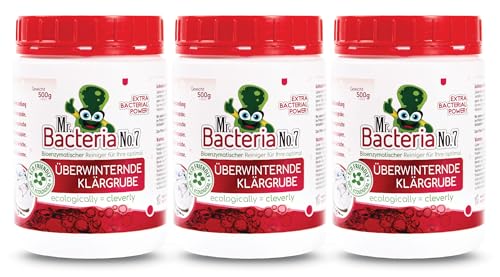 Mr.Bacteria No.7 Bakterien Aktivator und Reiniger für Ihren optimal überwinternde Klärgruben, Klärbehälter, Senkgrube und Abwasseranlagen 500 g - 3 Stücke