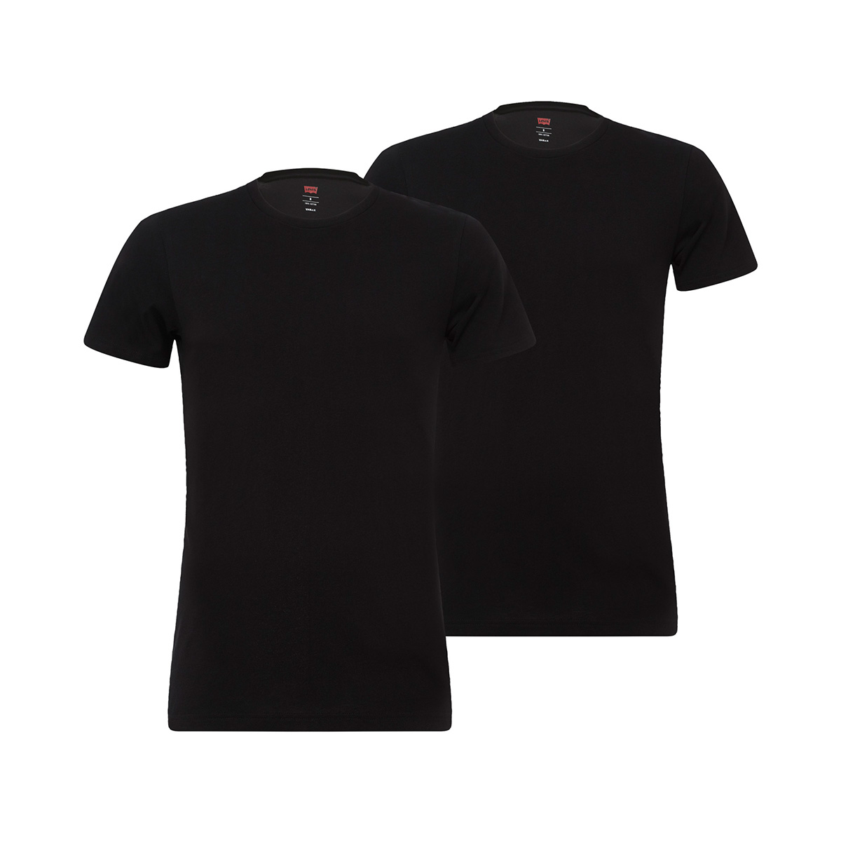 Levi's Herren Levis Men SOLID Crew 2P T-Shirt, Schwarz (Jet Black 884), Medium (Herstellergröße: 020) (2er Pack)
