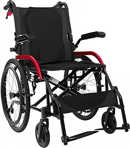 SJAPEX Rollstuhl Faltbar Leicht Aluminium Aktivrollstuhl, Rollstühle mit Selbstantrieb, Ultraleicht Reiserollstuhl für die Wohnung und Unterwegs 2