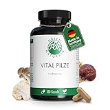 Vital Pilze (180 Kapseln á 650mg) - deutsche Herstellung - 100% Vegan & Ohne Zusätze