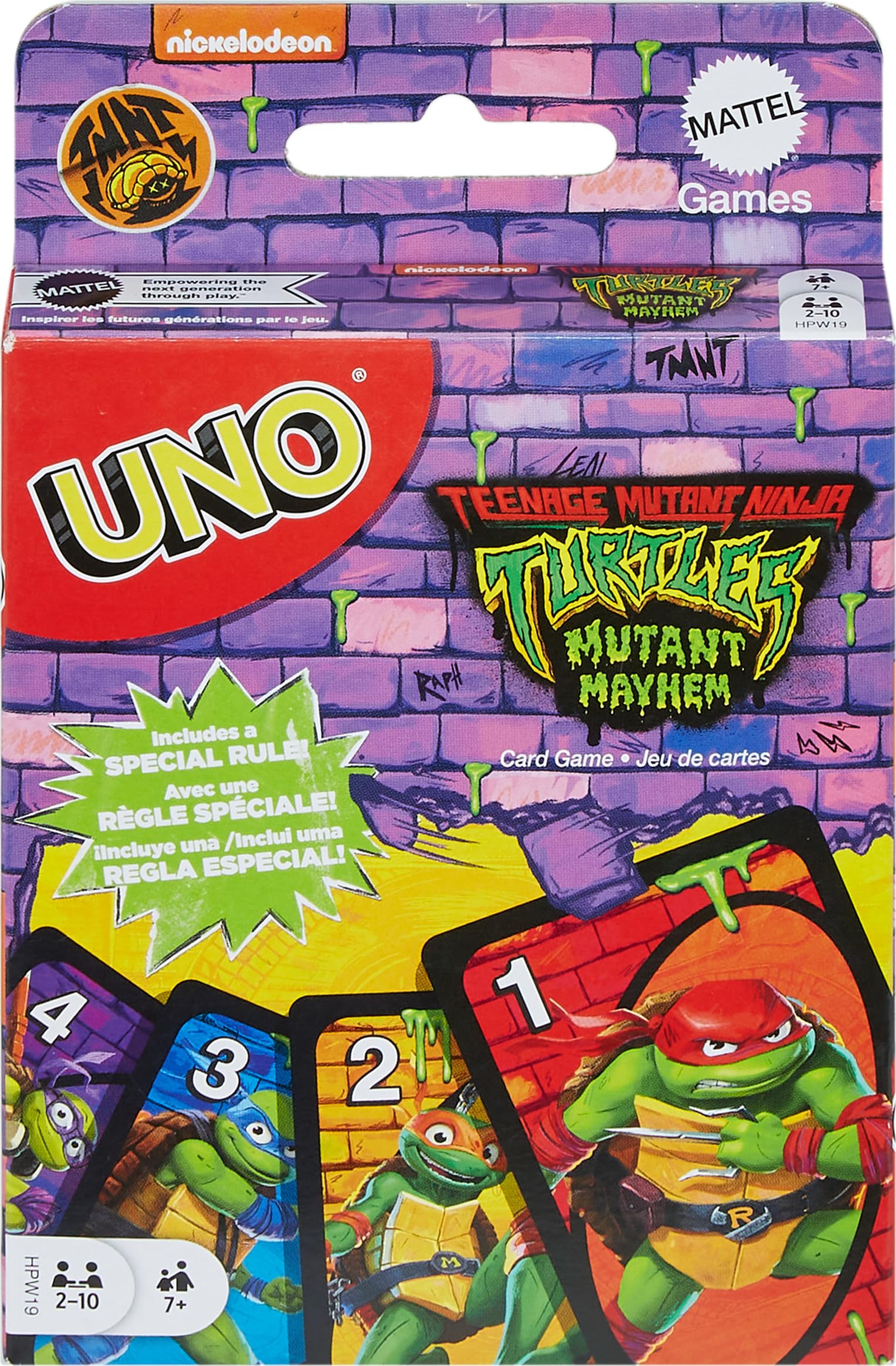 Mattel Games UNO Teenage Mutant Ninja Turtles Mutant Mayhem Kartenspiel für Familiennacht, Reisen & Camping