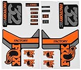 Ecoshirt I1-J4DT-6AZ5 Sticker Stickers Fork Fox 32 SC Factory 2017 Am88 Aufkleber Decals Autocollants Adesivi Forcela Gabel Fourne, Orange Grau