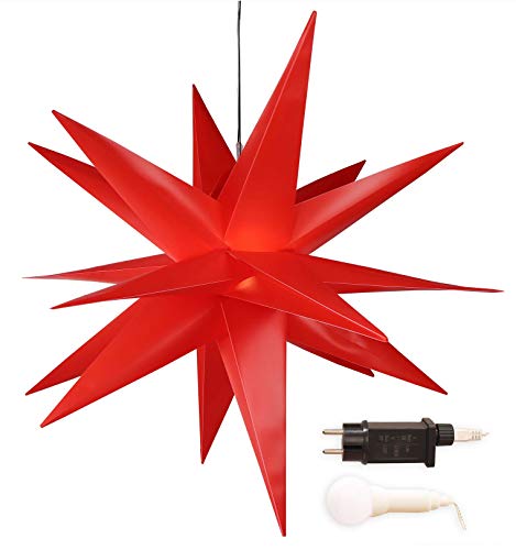Weihnachtsstern Ø 100cm rot, warmweiß, LED Stern für die Weihnachtsbeleuchtung innen und außen