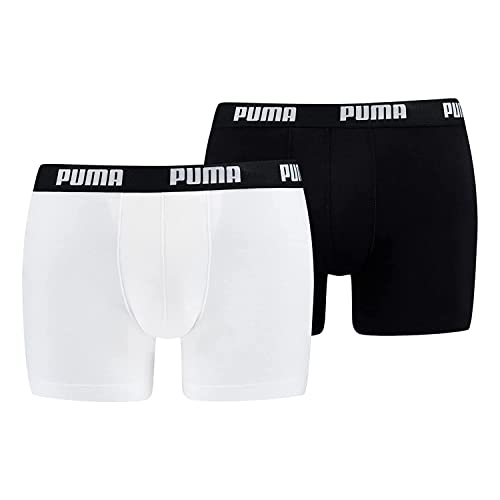 Puma 4 er Pack Boxer Boxershorts Men Herren Unterhose Pant Unterwäsche, Bekleidungsgröße:M, Farbe:301 - White/Black